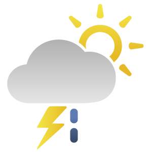 Cloudy with isolated thunderstorms